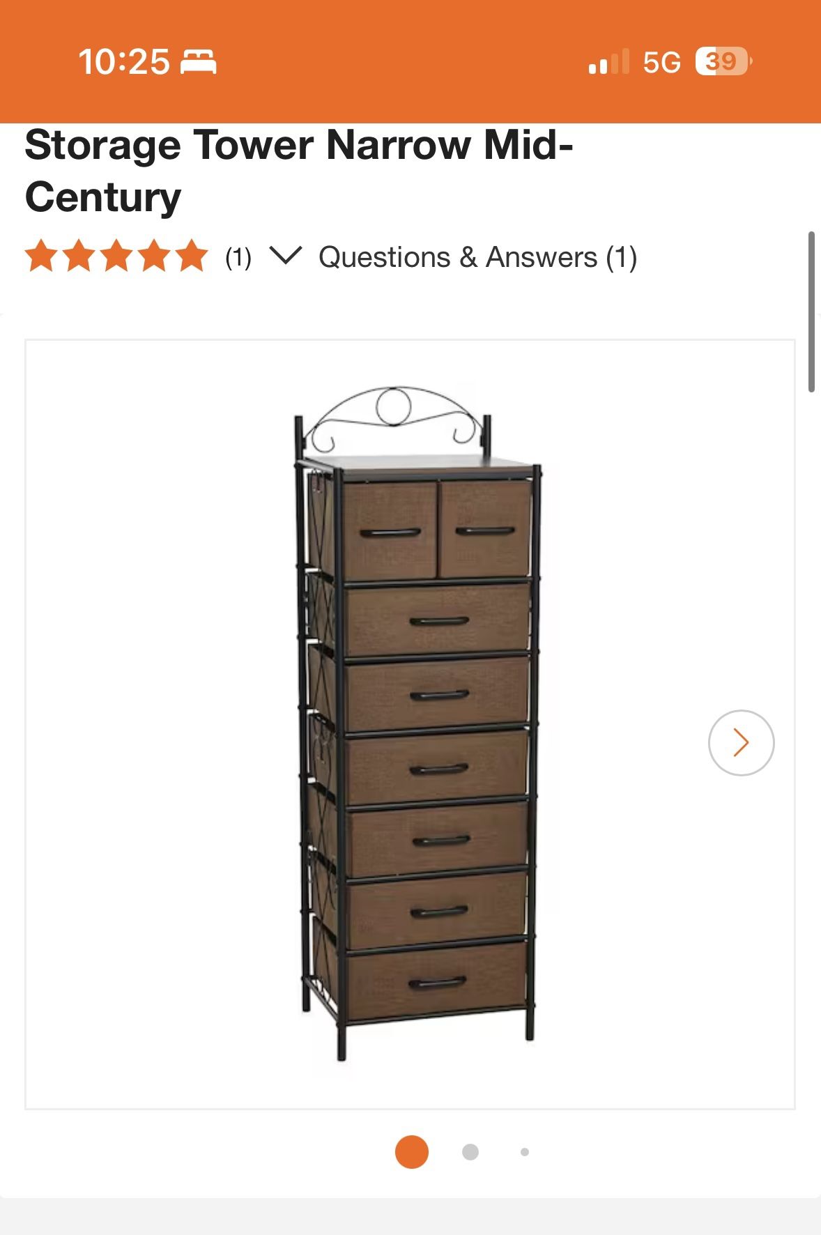 Victoria 8-Drawer Walnut Storage Tower Narrow Mid-Century by HOUSEHOLD ESSENTIALS