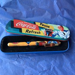 Vintage Coca Cola Pen And Tin