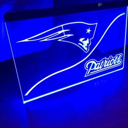 PATRIOTS LED NEON BLUE LIGHT SIGN 8x12