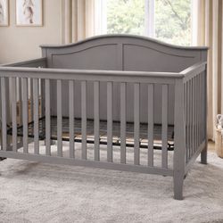 Gray Baby Crib – Solid & Beautiful Design (No Mattress)
