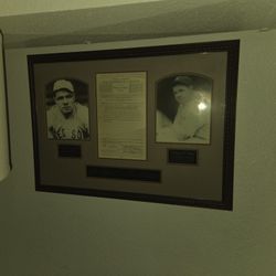 Memorabilia - Babe Ruth Transfer Papers and Portrait