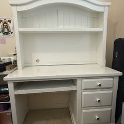 White Desk With Hutch 