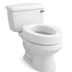Carex Toilet Seat Riser, Elongated Raised Toilet Seat Adds 3.5 inches to Toilet Height, for Assistance Bending or Sitting, 300 Pound NEW }Retails $34.
