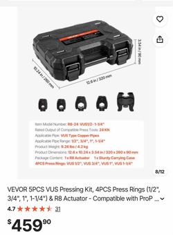 VEVOR 5-Piece VUS Copper Pipe Press Kit