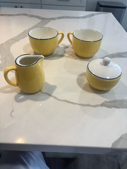 Pagnossin Treviso (Spa Yellow) Ceramic Vintage Coffee Set