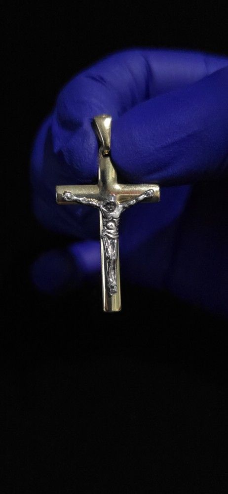 Italian 925 Gold over Sterling Silver Cross pendant