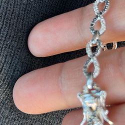 $399 OBO 925 Silver Bracelet With Black And White Diamonds. Price Is Negotiable!
