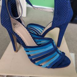 Blue strappy heels sz 7.5 from Shoedazzle