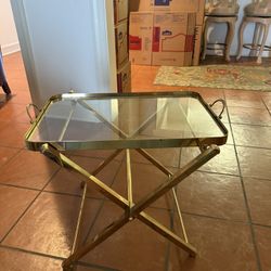Brass And Glass Side Table