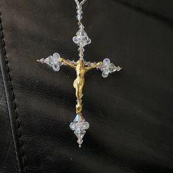 Crystals Wedding Lasso With Gold-tone Crucifix (3) Wedding Lazo de Boda