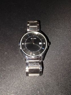 Bulova Stainless Steel Watch Black Dial