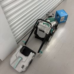 Litheli 20V Cordless Electric Lawn Mower + Battery, Charger & Bag – Works Great 