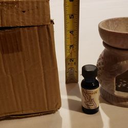 Soapstone Wax Melt Essential Oil Burner Tealight Diffusers Aroma Oil Tart Warmer, New Open Box 