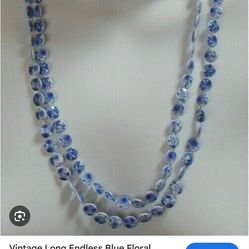  Floral Plastic Necklace Flat Bead Knotted Silk Thread