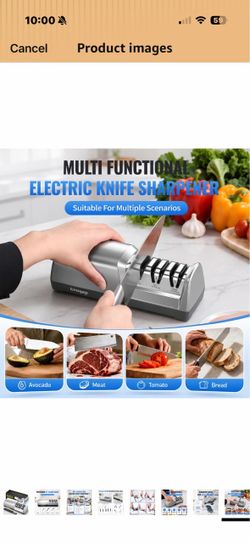 Brand New Electric Knife Sharpener for Kitchen, 3-Stage Diamond Abrasive, 15° Guide 3-stage electric knife sharpener with diamond abrasive, 15° guide