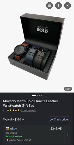 Brand New Movado Bold Men’s Box Set Watch With Replacement Leather Strap