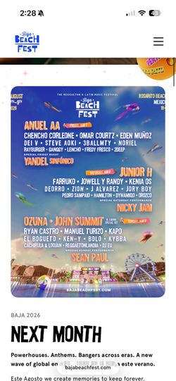 BAJA BEACH FEST 2026 - AUG 7-9TH