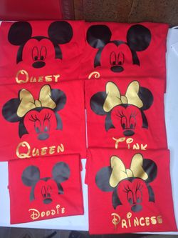Mickey and Minnie Disney family vacation personalized shirts