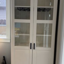 IKEA Cabinet W/Wine Glass Rack And Motion Lights