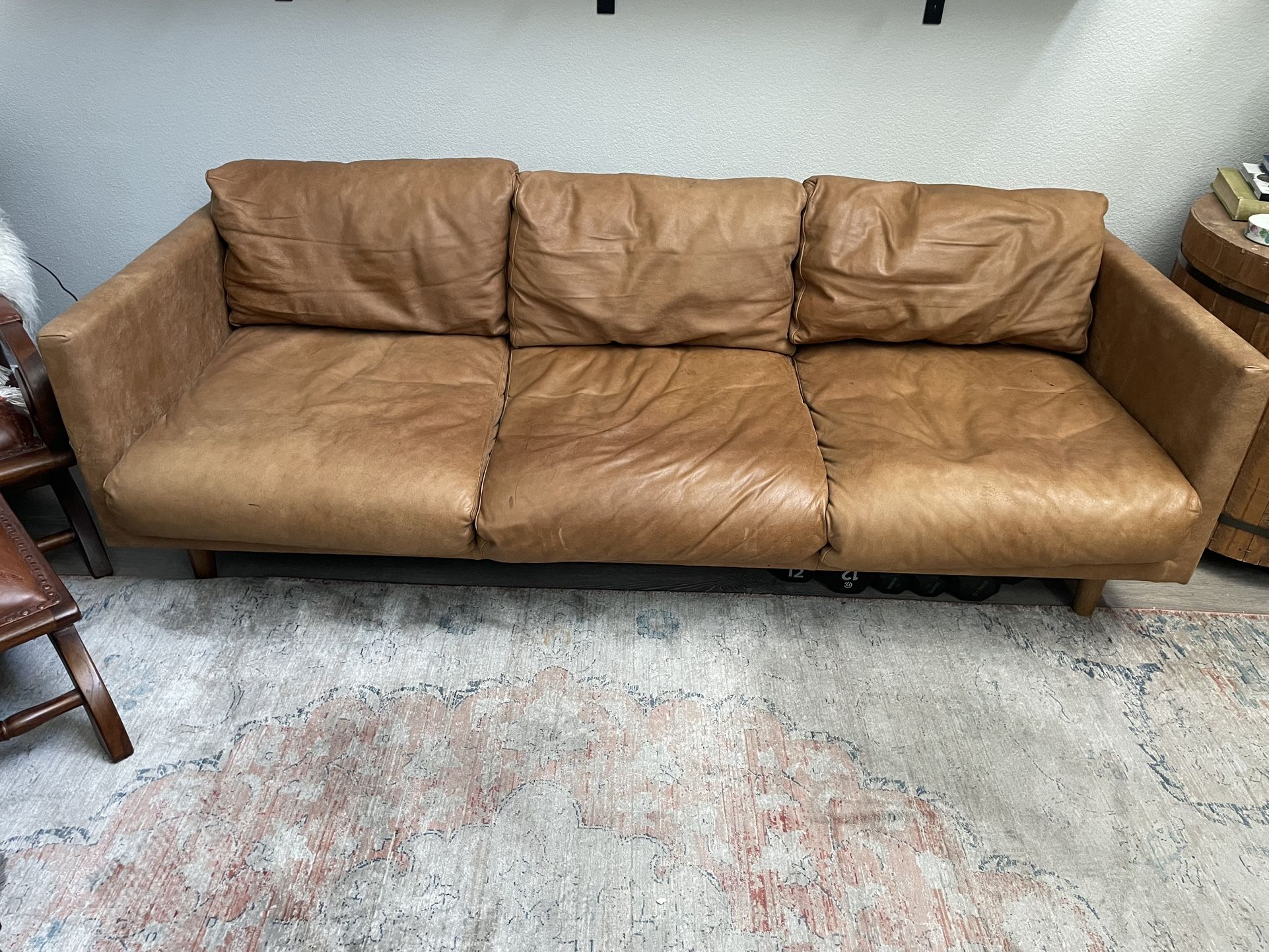 West Elm Leather Couch