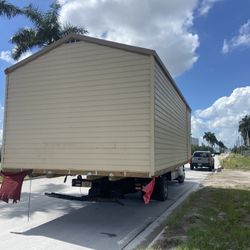 Shed relocated ,,, Movemo Casita De Patio Container Rv Crane 