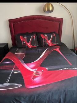 Queen-Size Bed + Mattress, Storage Frame & Extras