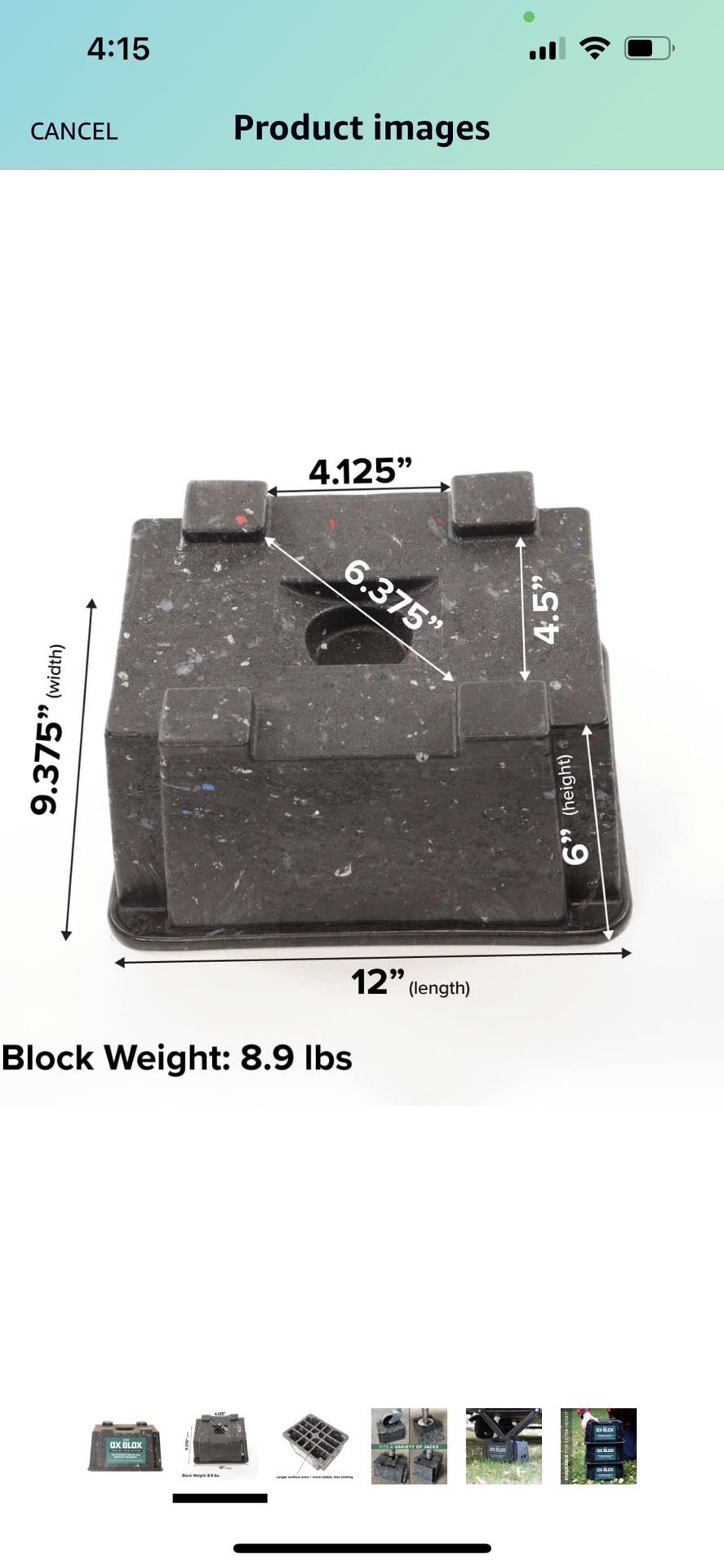 Jack Block/OX BLOX Trailer Jack Block RV and Camper Blocks for Any Tongue Jack, Post, Foot, or