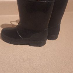 Black Rain Boots 
Girls Size 12