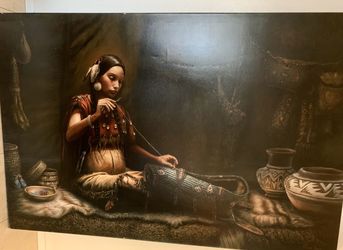 Huge Native American woman painting 78” x 52”