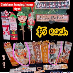 Fall/Thanksgiving & Christmas Hanging Signs