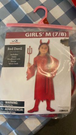 Girls Halloween Devil Costume Size 7/8