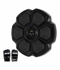 Topteng - ​​Smart Bluetooth Music Boxing Machine - 9 Speed Levels, Wall-Mounted, LED Display, for Home Gym & Family Fitness​​ - Black
