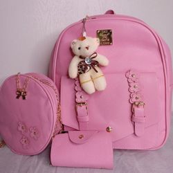 Fashion Leather Backpack 3 in ONE Set