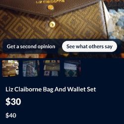 Liz Claiborne Wallet And Bag Set