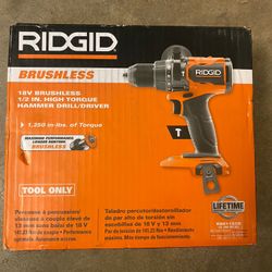 18V Brushless Ridgid Hammer Drill (Tool Only)