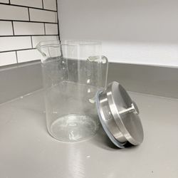 Glass Pitcher With Stainless Steel Top
