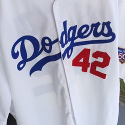 MLB Baseball Jersey Majestic CoopersTown Los Angeles Dodgers Jackie Robinson #42 Size 3XL 