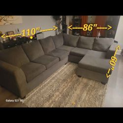 Smoke Charcoal Grey Sectional 