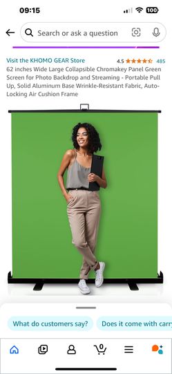 62 inches Wide Large Collapsible Chromakey Panel Green Screen
