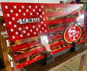 49ers wood flags with epoxy
