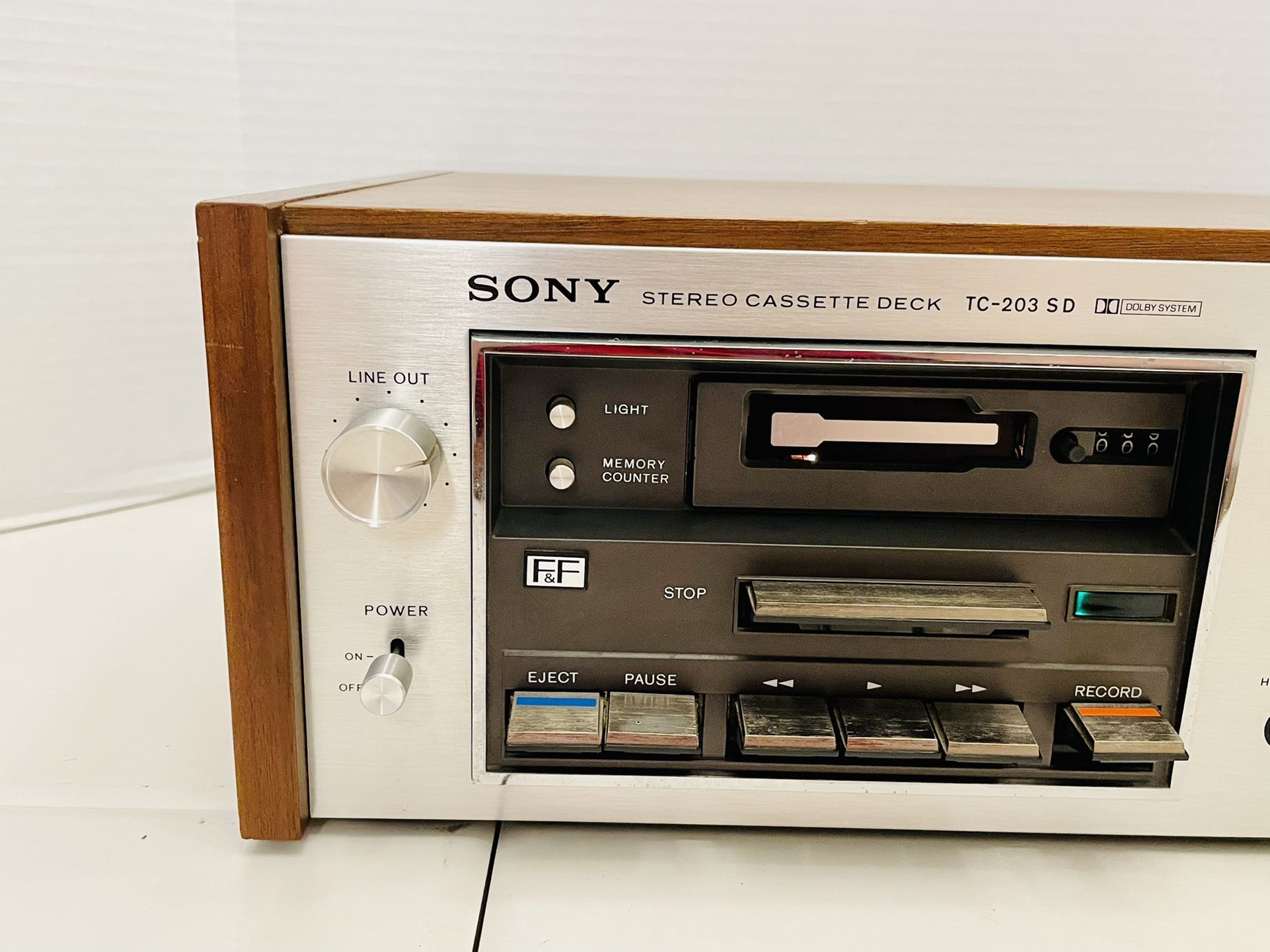 Rare Vintage Sony TC-203SD Stereo Cassette Deck Tape Player