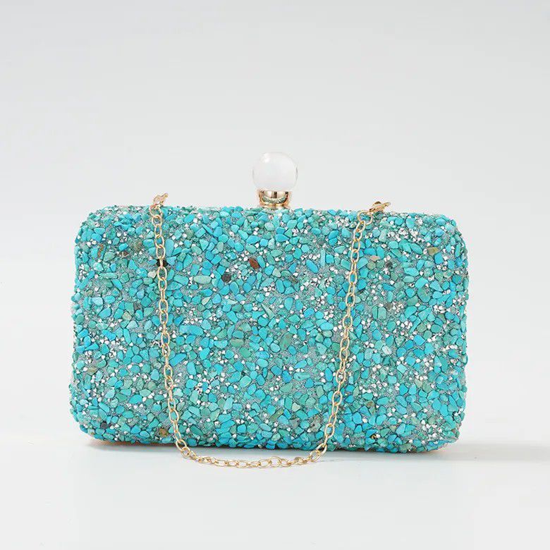 Shelled And Beaded Clutch Bag