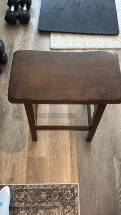 Set of 3 Wood Saddle Seat Bar Stools