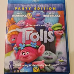 $5 BLU RAY. TROLLS. $5 OR TRADE FOR A MOVIE TITLE I DO NOT ALREADY OWN. BLU RAY ONLY NO DIGITAL .