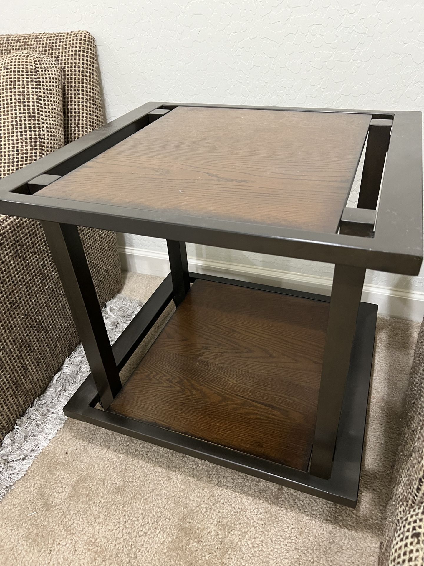 Wood & Metal End Table