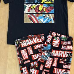 Men’s Marvel Pajama Set Size Small 