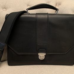 Kenneth Cole Leather Briefcase Flap over New 