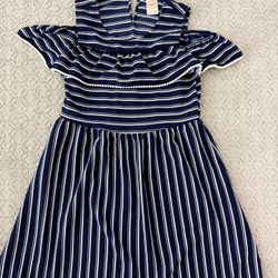 Girls size 10-12 ruffle off shoulder dress