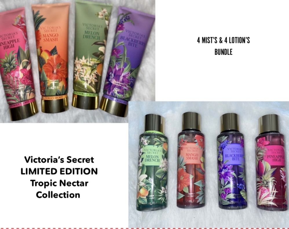Victoria’s Secret Limited Edition Tropical Nectar Collection 4 Mist’s & 4 Lotion’s Bundle