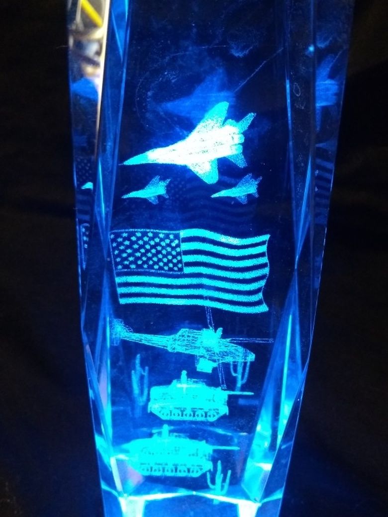3-D Glass Crystal (U.S Armed Forces Paperweight)